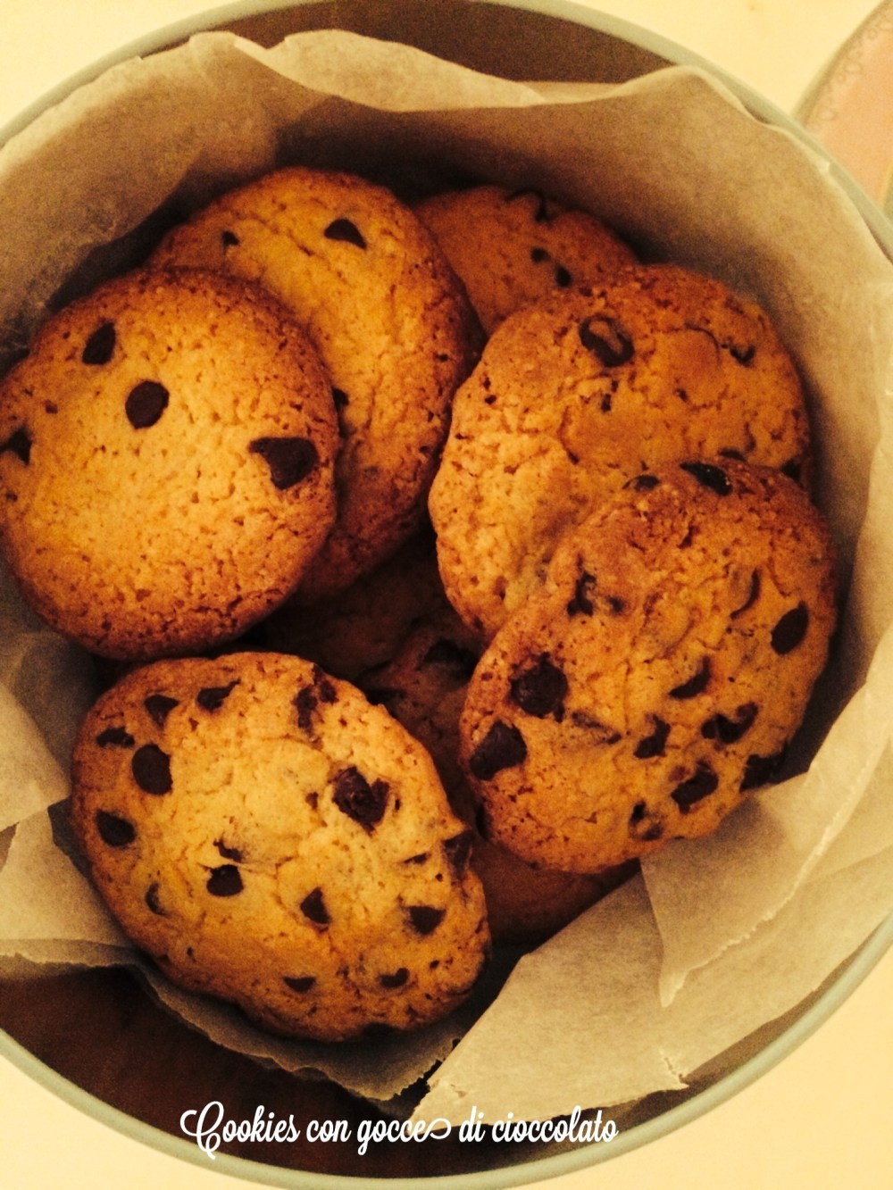 Cookies con gocce di cioccolato