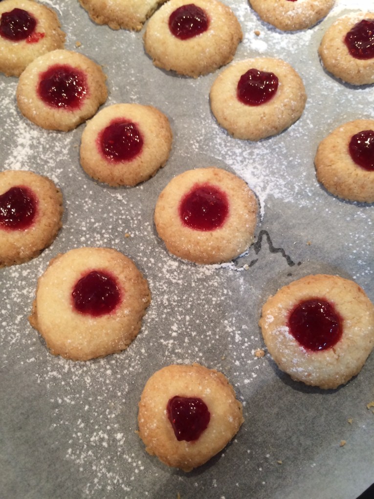 Bottoni cocco e lamponi